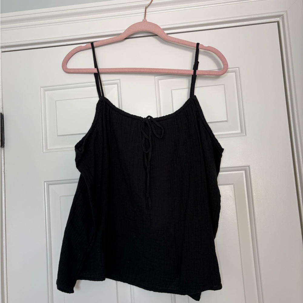 H&M Black Gauze Tank Tops